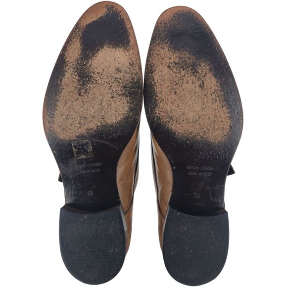 VINTAGE More by Mauri Italy Dress Shoes Men's 10 Patina Brown Monk Strap Loafers - Picture 3 of 10